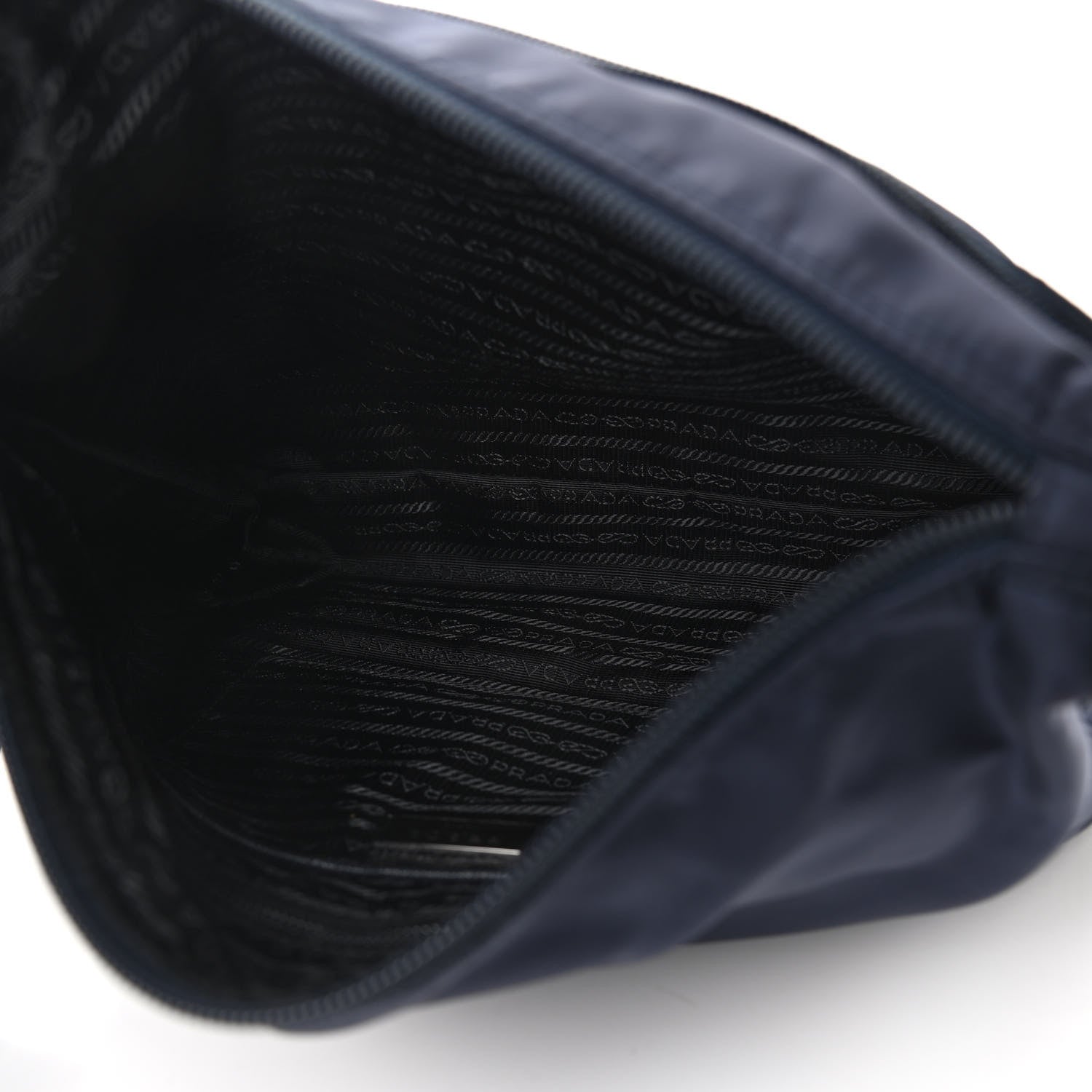 Prada Nylon Vela Flat Messenger Bag Blue Black 6 of 8