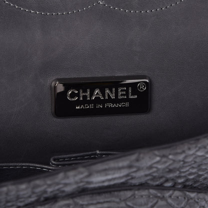 Chanel Matte Python Maxi Double Flap Grey 7 of 8
