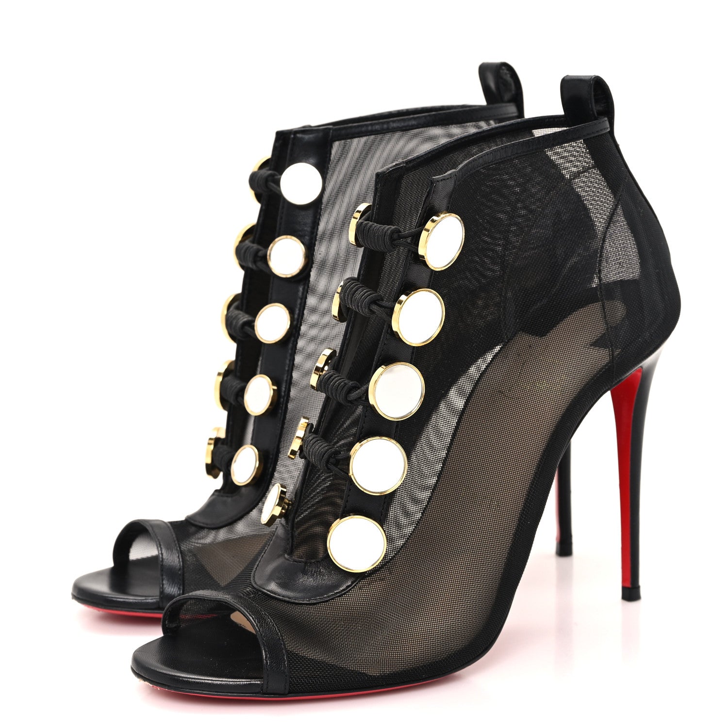 Christian Louboutin Mesh Nappa Marikate 100 Ankle Boots 40 Black 4 of 10