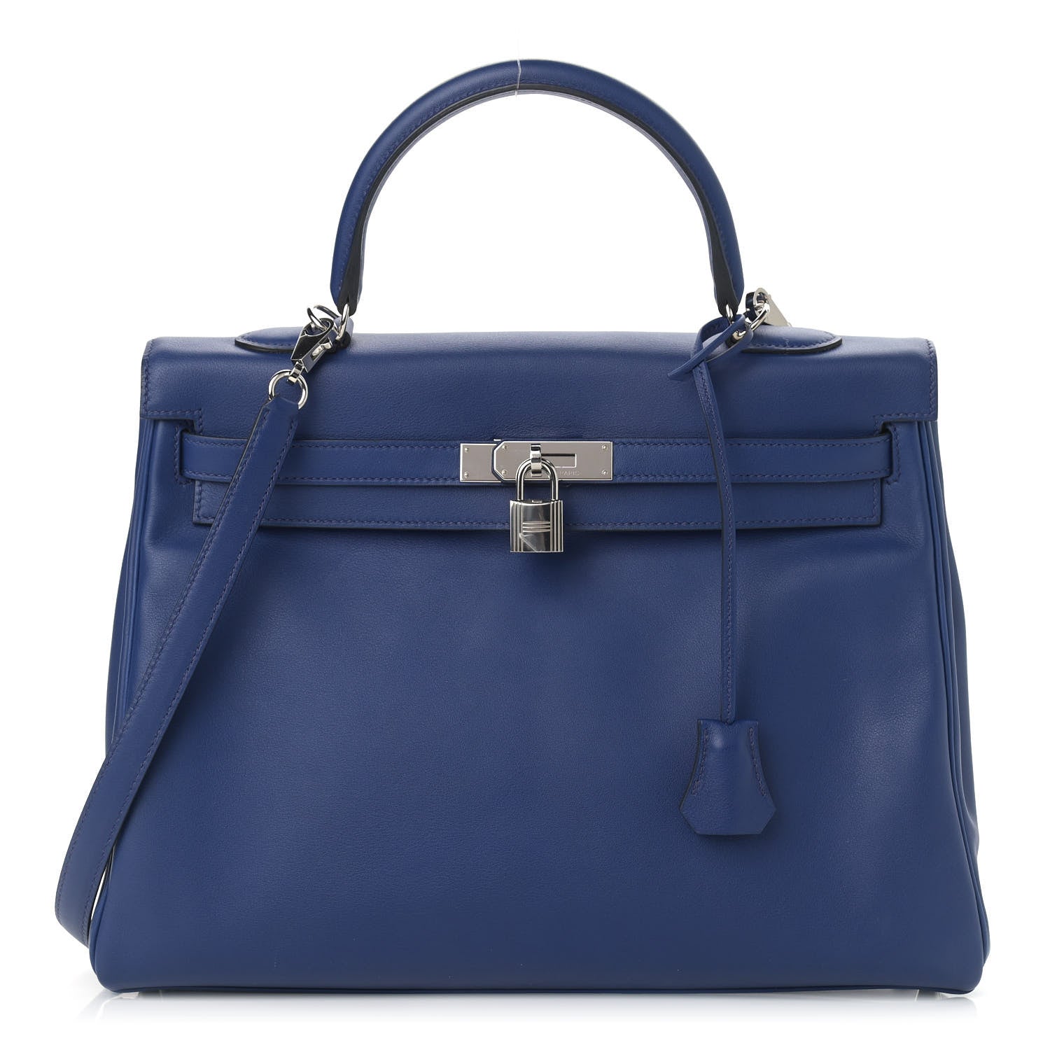 Hermes Swift Horseshoe Kelly Retourne 35 Bleu Electrique 1 of 13