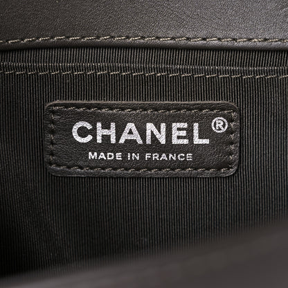 Chanel Calfskin Quilted Medium Boy Top Handle Flap Burgundy Black Blue 6 of 13