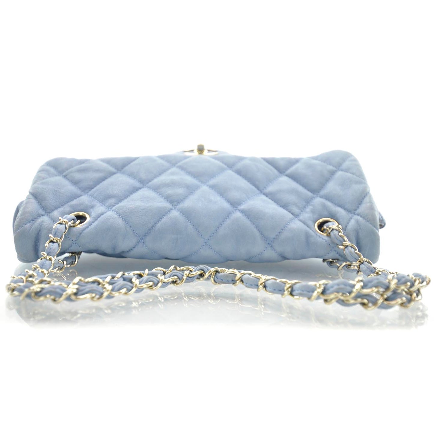 Distressed Lambskin Flap Blue
