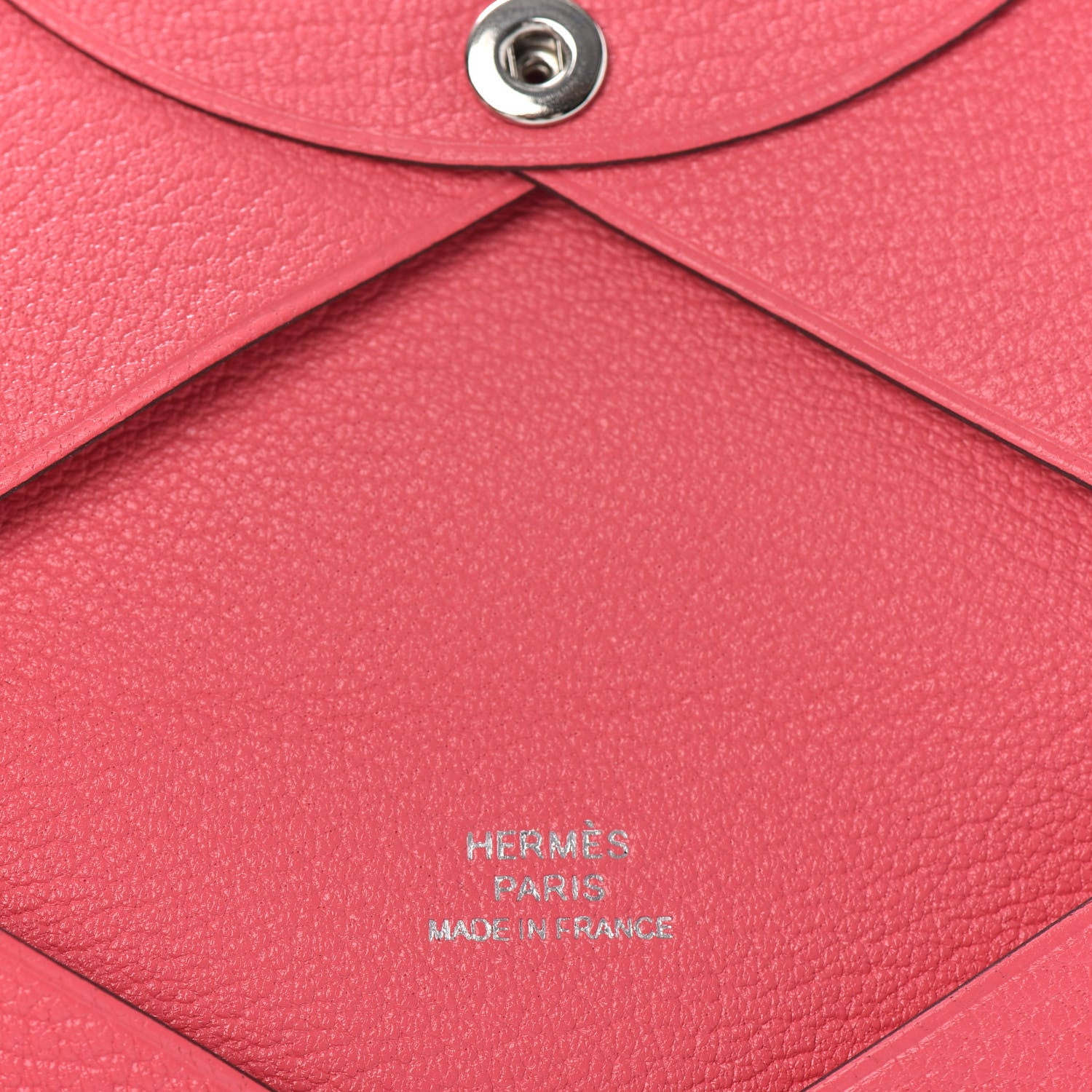 Hermes Chevre Mysore Calvi Card Case Rose Lipstick 6 of 6