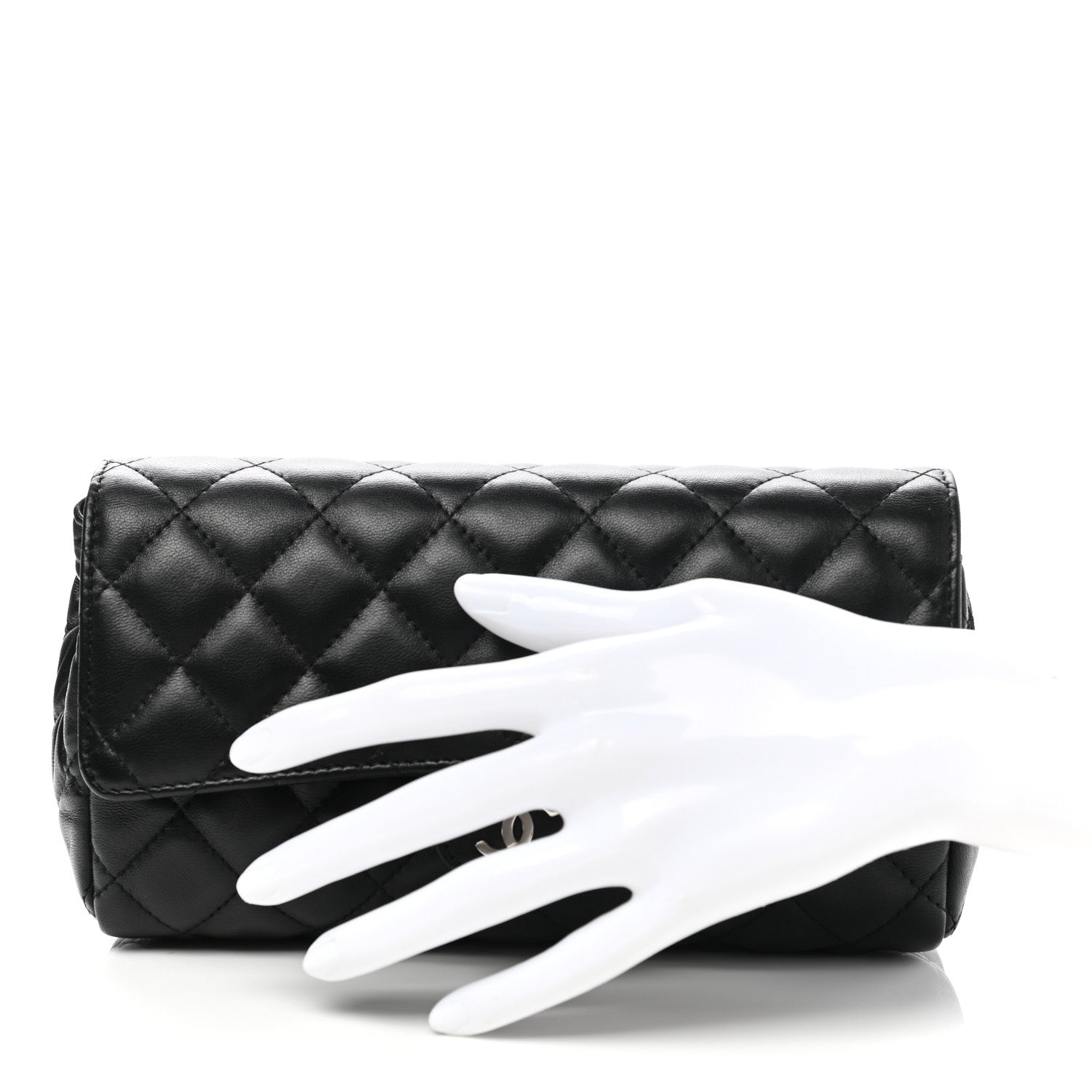 Chanel Lambskin Quilted Flap Cosmetic Case Black 2 of 11