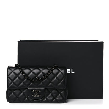Chanel Lambskin Quilted Mini Rectangular Flap So Black 14 of 14