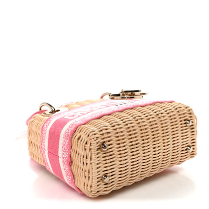 Christian Dior Wicker Oblique Mini Lady Dior Bag Fluorescent Pink 4 of 9