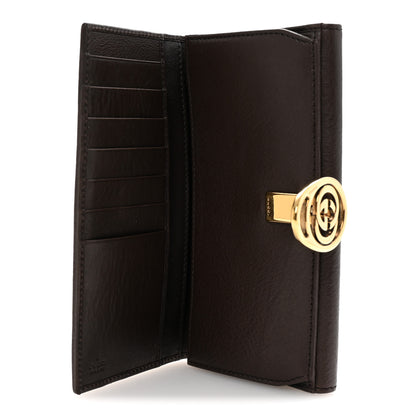 Gucci Monogram Interlocking GG Continental Wallet Dark Brown 5 of 7