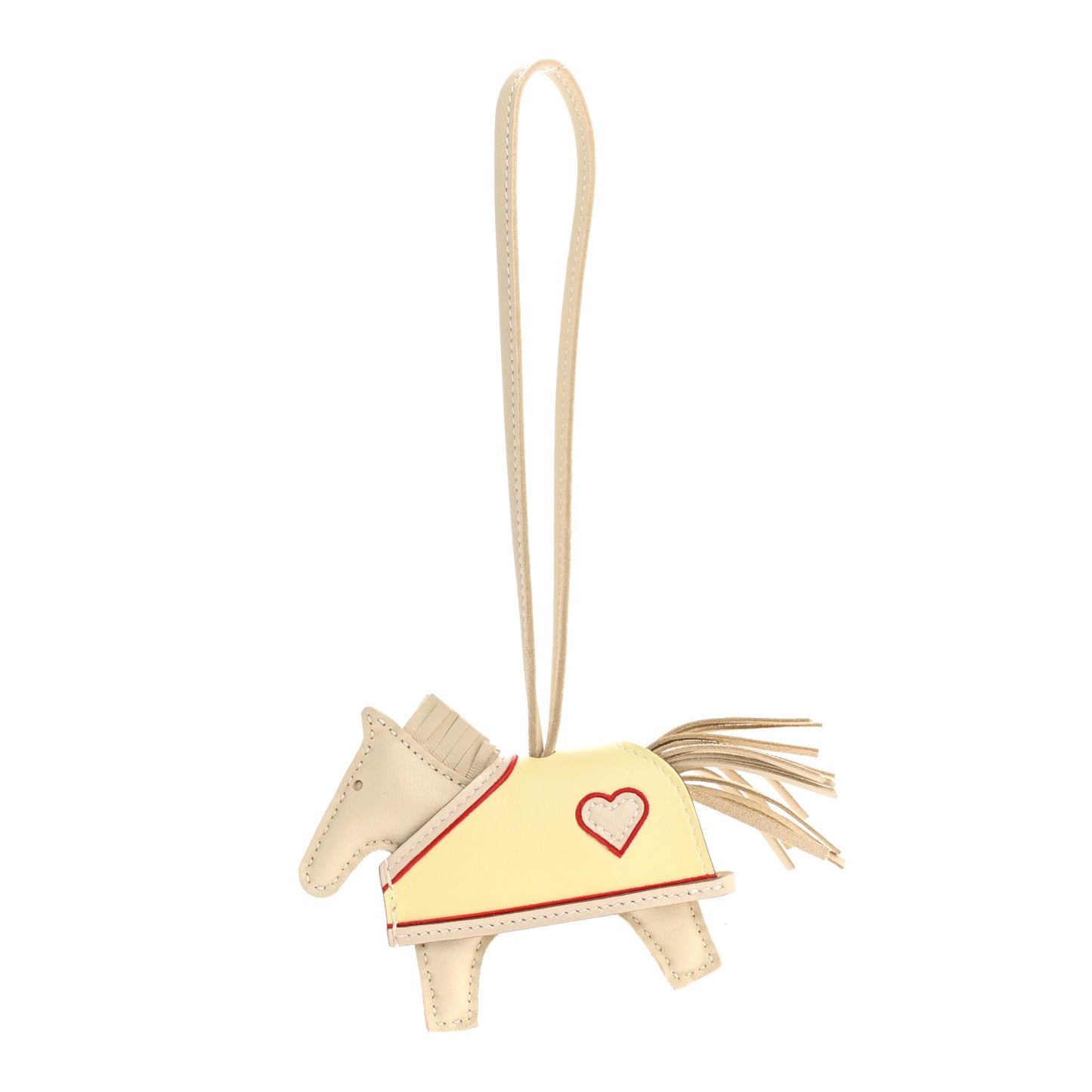 Milo Lambskin Grigri Rodeo Robeo Coeur Bag Charm PM Craie Jaune Milton Rouge Radieux