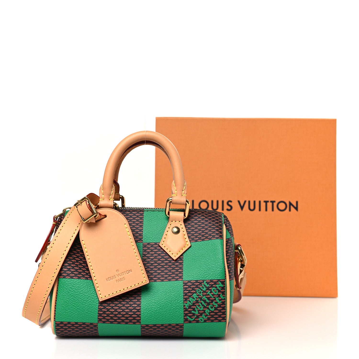 Louis Vuitton Damier Pop Speedy Bandouliere 18 Green 9 of 9