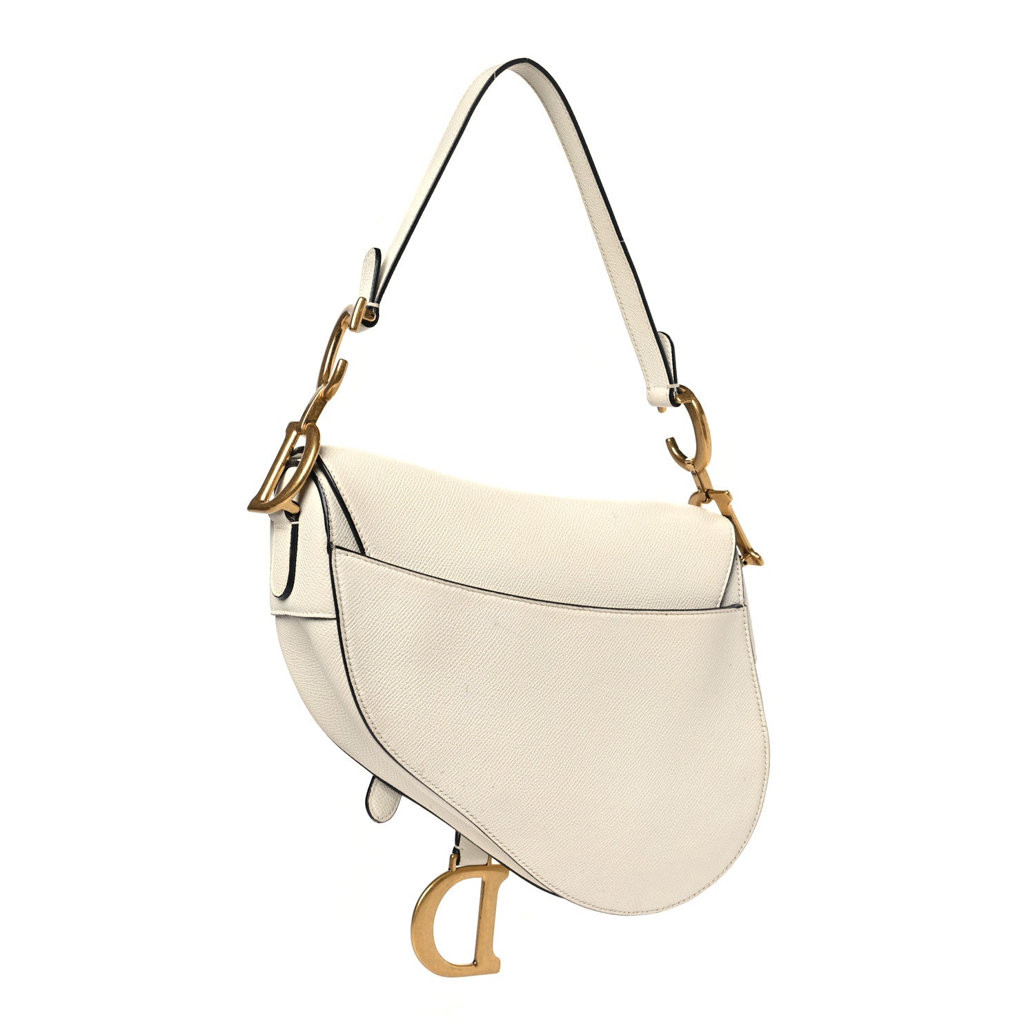 Christian Dior Grained Calfskin Saddle Bag White 3 of 11