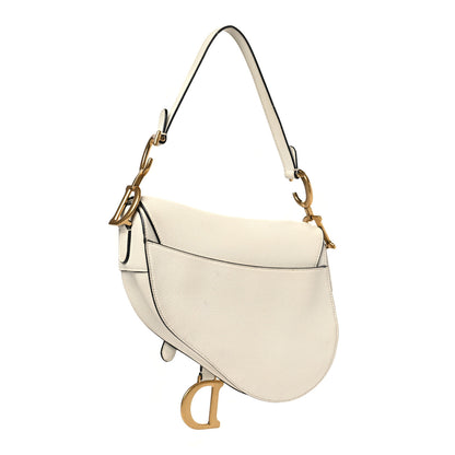 Christian Dior Grained Calfskin Saddle Bag White 3 of 11