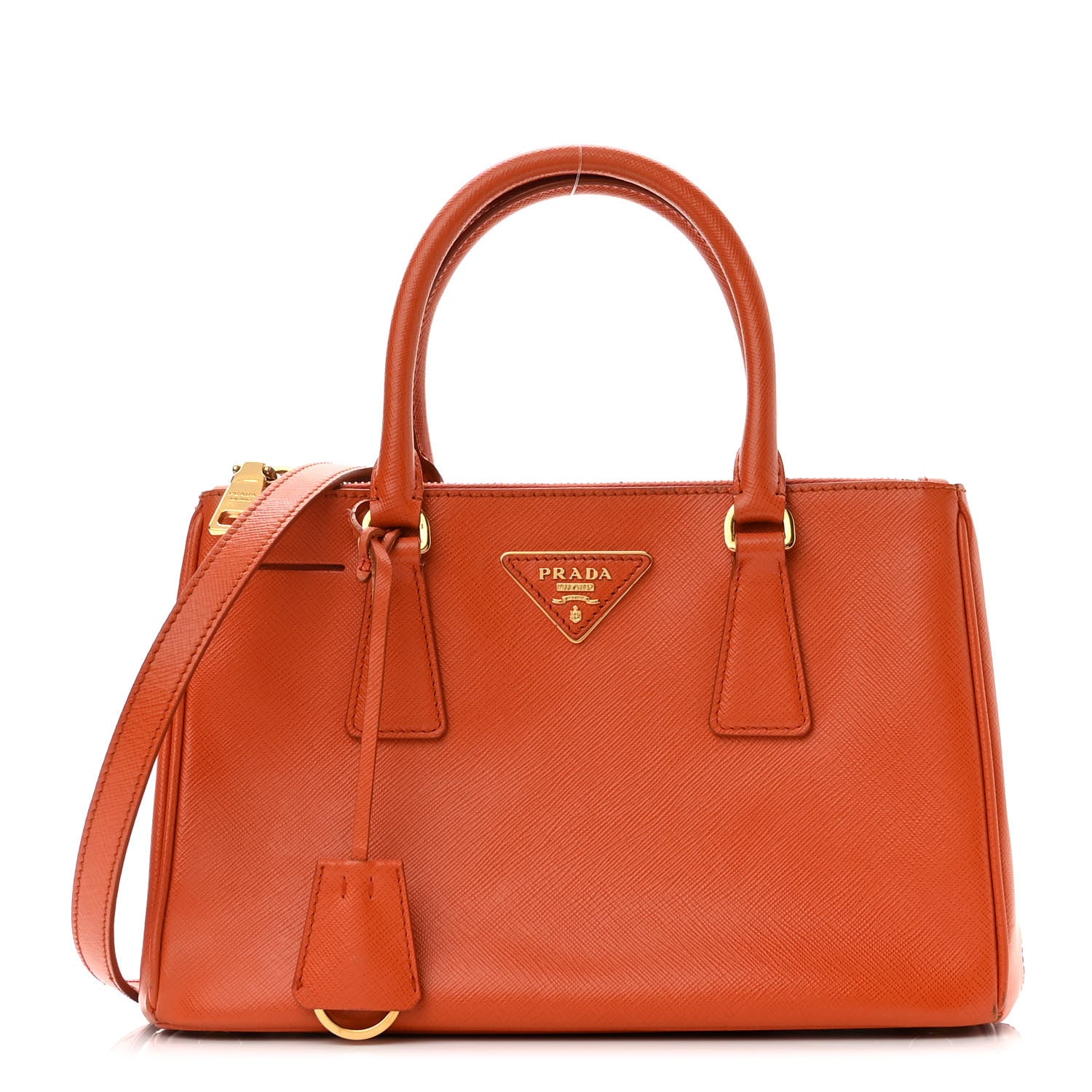 Prada Saffiano Lux Galleria Double Zip Tote Papaya 1 of 11