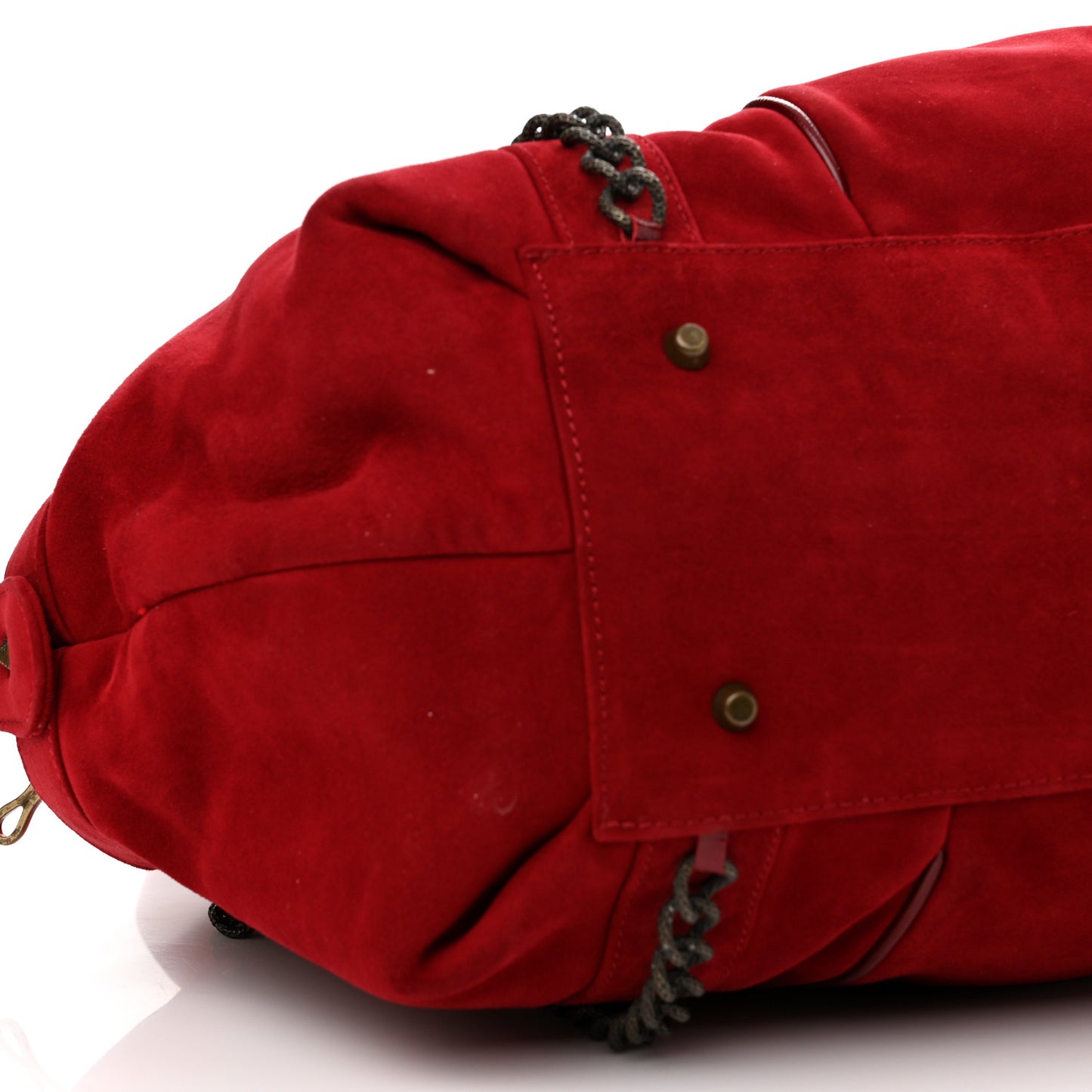 Suede Chain Shoulder Bag Red