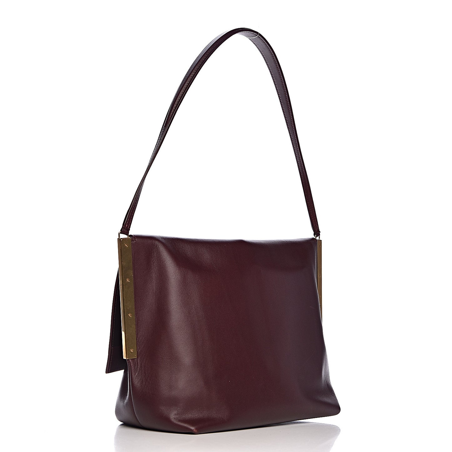 Smooth Calfskin Flap Clasp Bag Burgundy