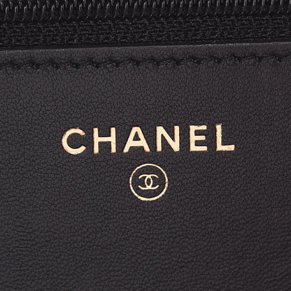 Chanel Lambskin Quilted Wallet On Chain WOC Black 6 of 9