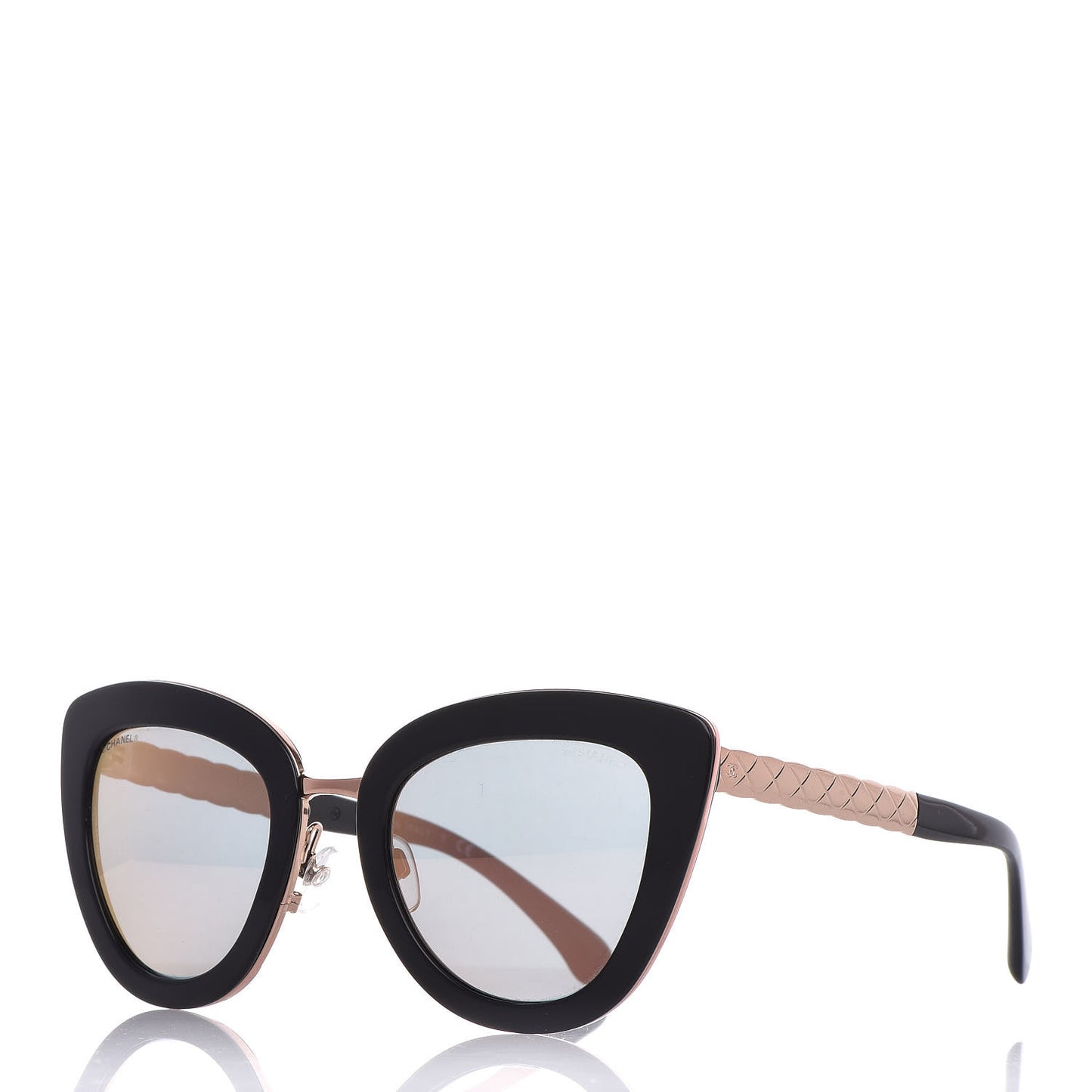Cat Eye Quilted Sunglasses 5368 Black Pink
