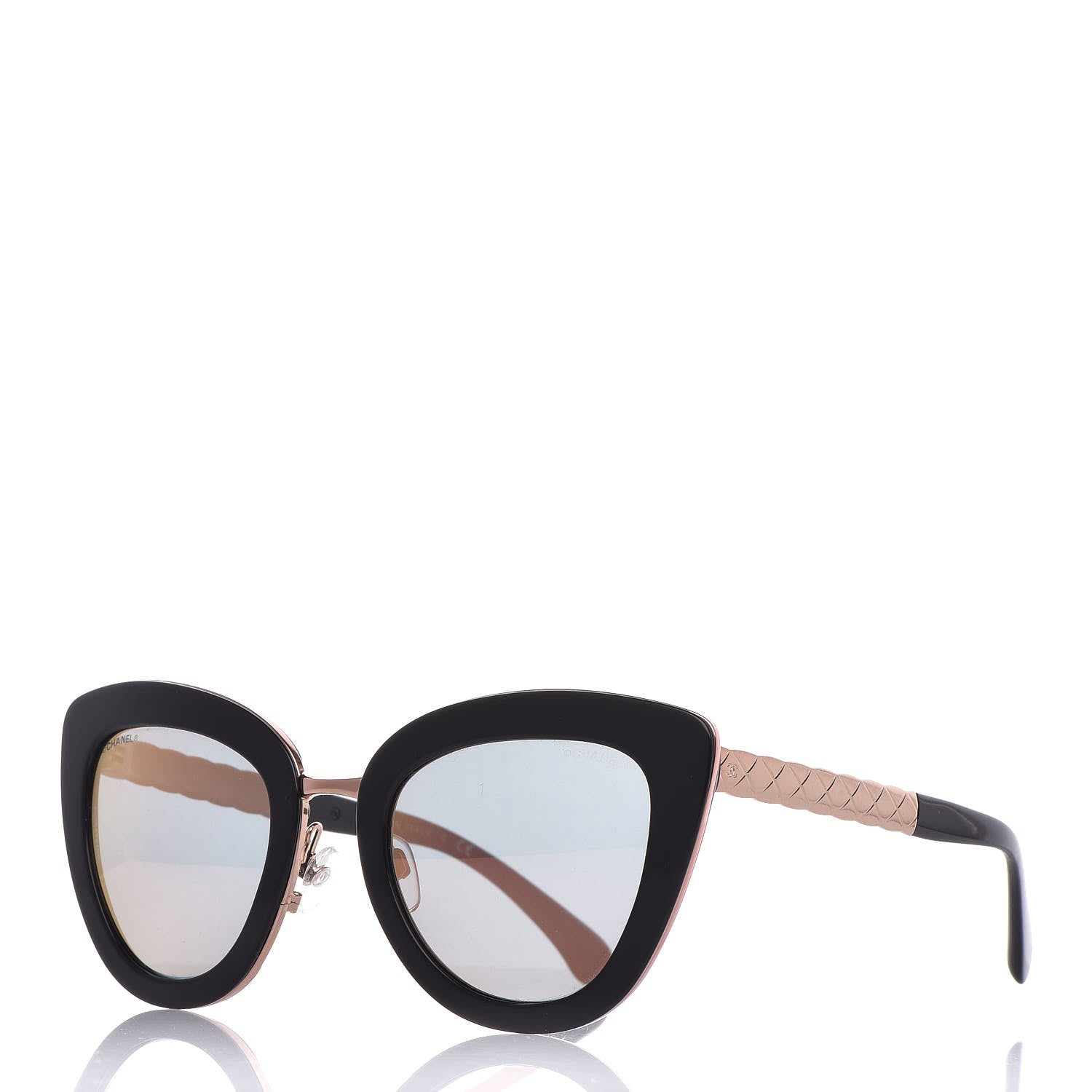 Chanel Cat Eye Quilted Sunglasses 5368 Black Pink 1 of 7
