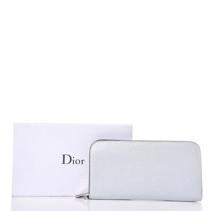 Christian Dior Metallic Bullcalf Diorissimo Voyageur Wallet Silver 9 of 9