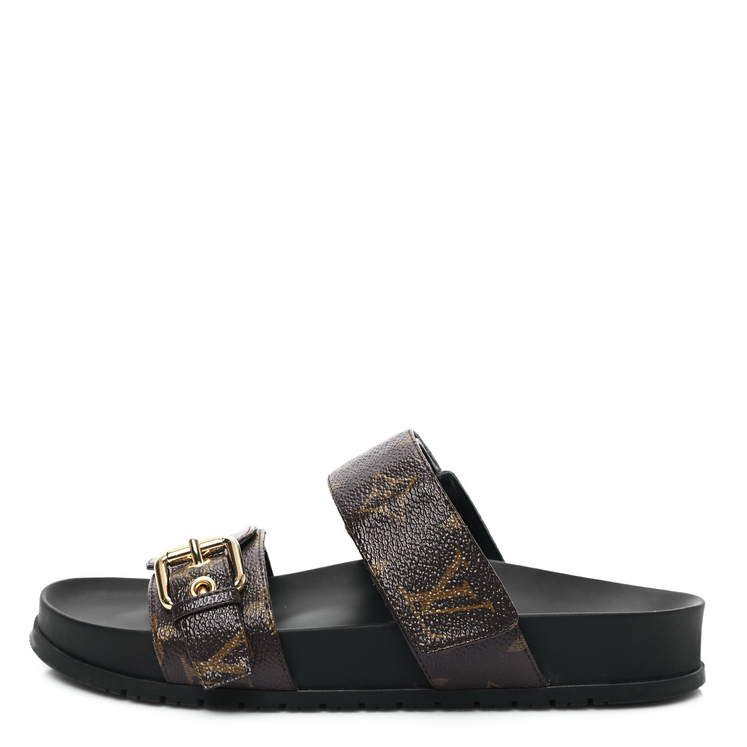 Louis Vuitton Monogram Bom Dia Mule Sandals 36 Black 1 of 9