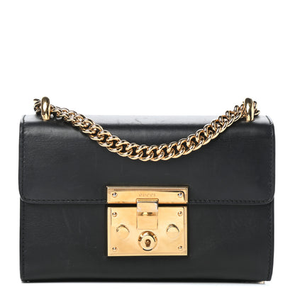 Gucci Calfskin Small Padlock Shoulder Bag Black 1 of 8