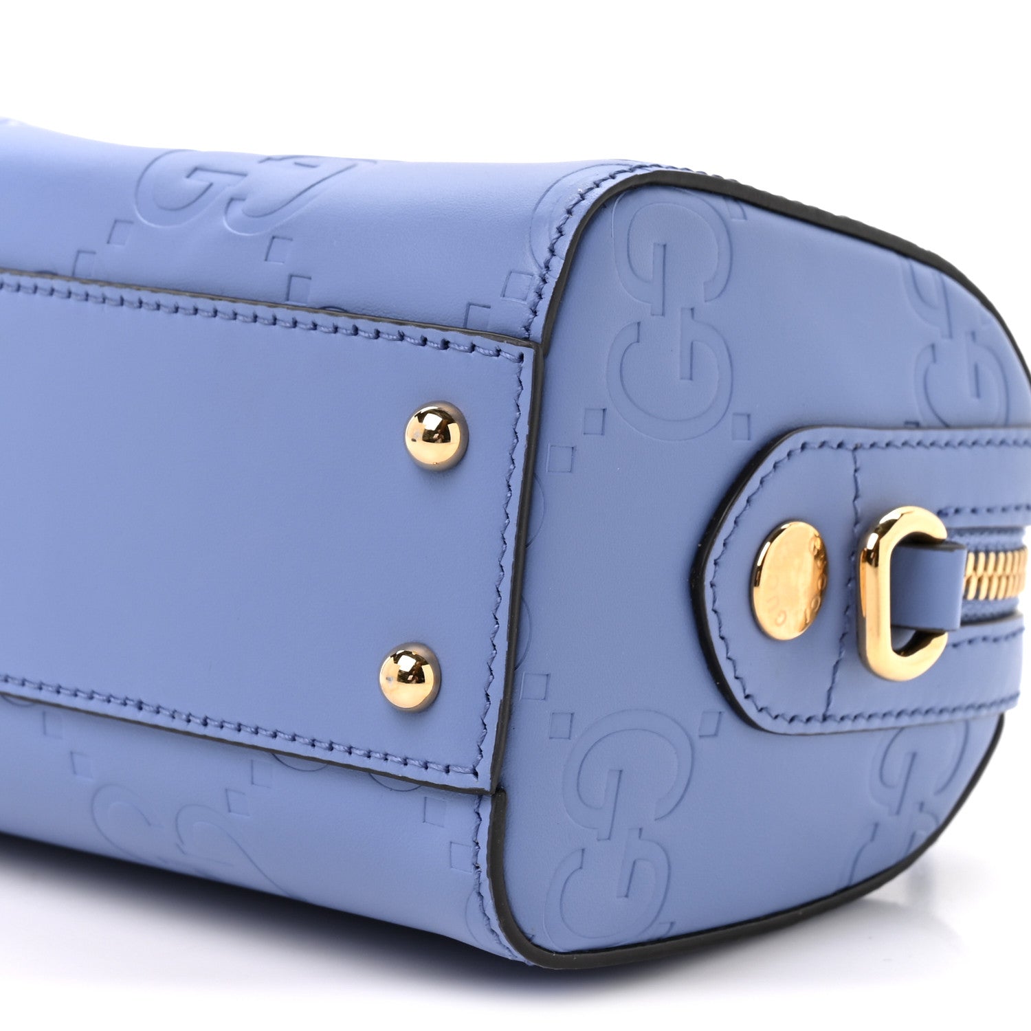 Gucci Gilbert Calfskin Jumbo GG Embossed Super Mini Top Handle Bowler Bag Bloom Lavender 9 of 11