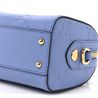 Gucci Gilbert Calfskin Jumbo GG Embossed Super Mini Top Handle Bowler Bag Bloom Lavender 9 of 11