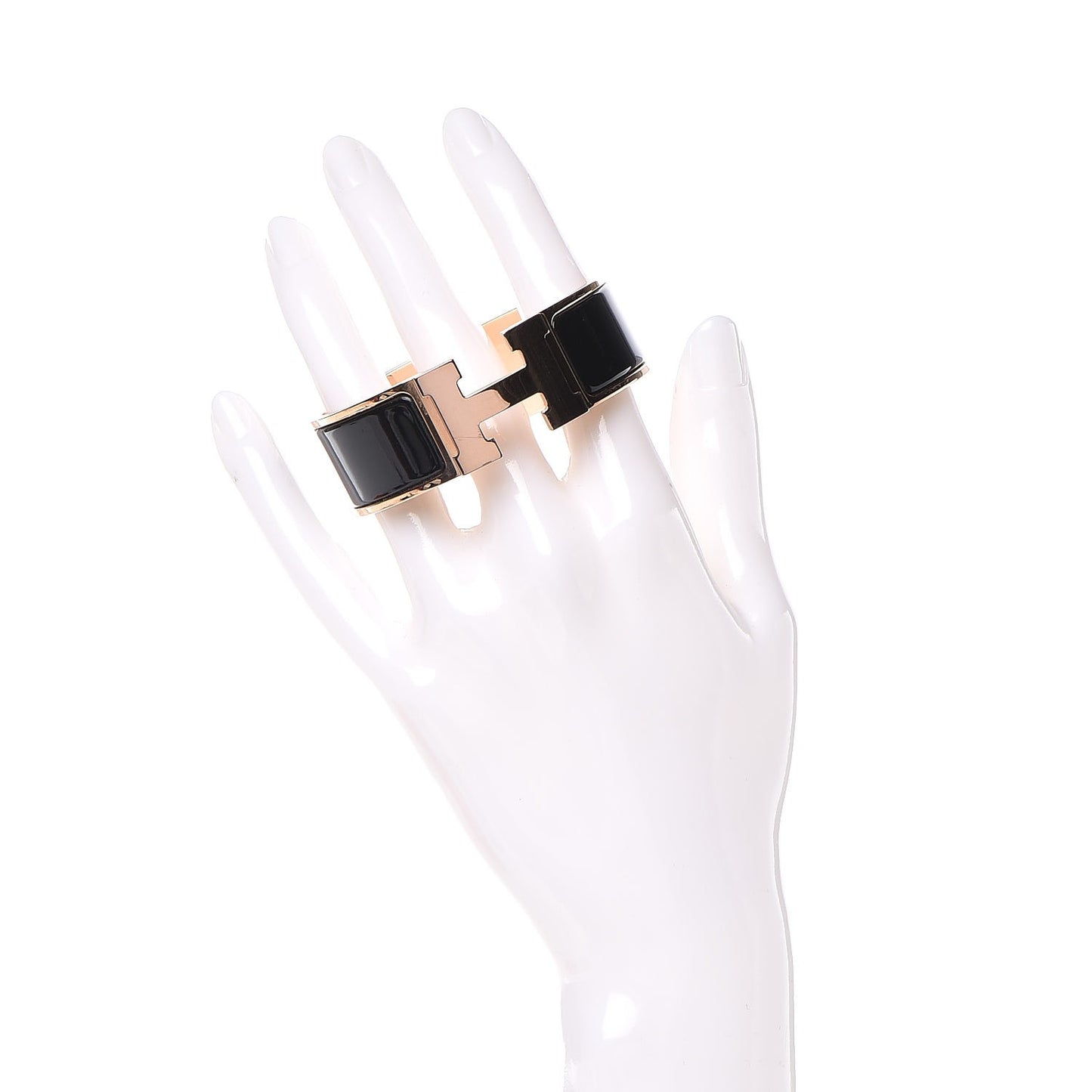 Enamel Wide Clic Clac H Bracelet PM Black