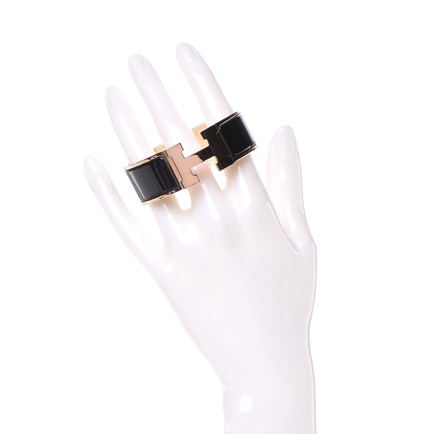 Hermes Enamel Wide Clic Clac H Bracelet PM Black 2 of 6