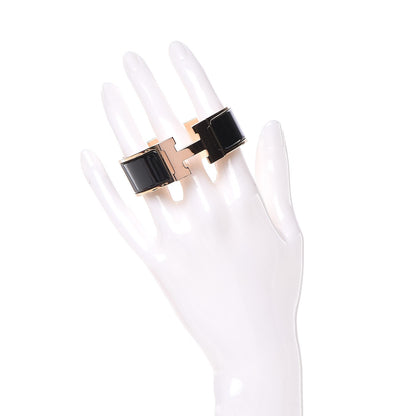 Hermes Enamel Wide Clic Clac H Bracelet PM Black 2 of 6