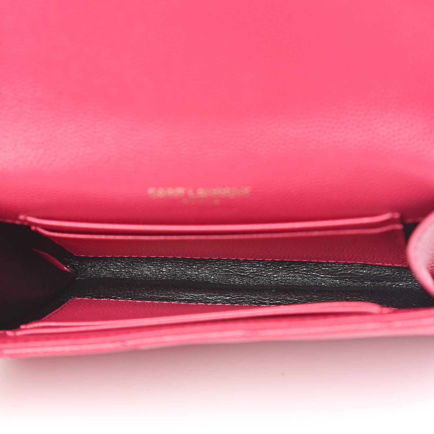 Saint Laurent Grain De Poudre Matelasse Chevron Small Monogram Envelope Wallet Bubblegum 5 of 11
