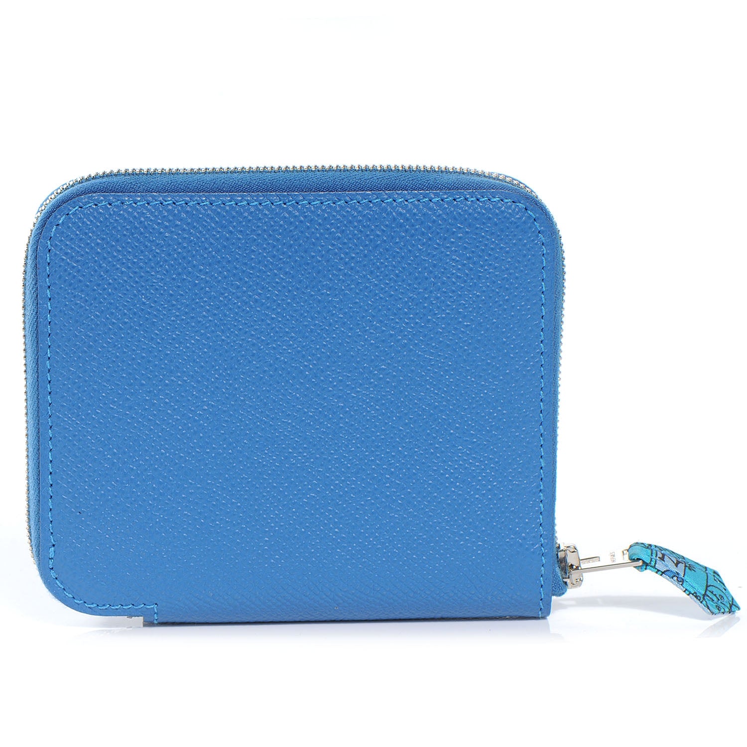 Hermes Epsom Silk In Compact Wallet Mykonos 1 of 8