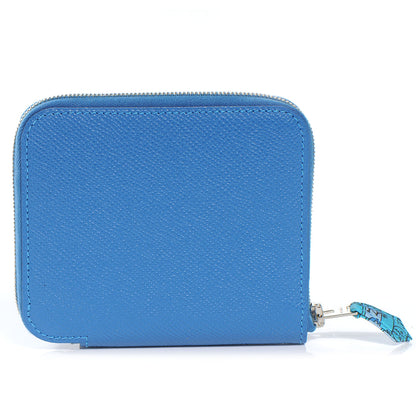 Hermes Epsom Silk In Compact Wallet Mykonos 1 of 8