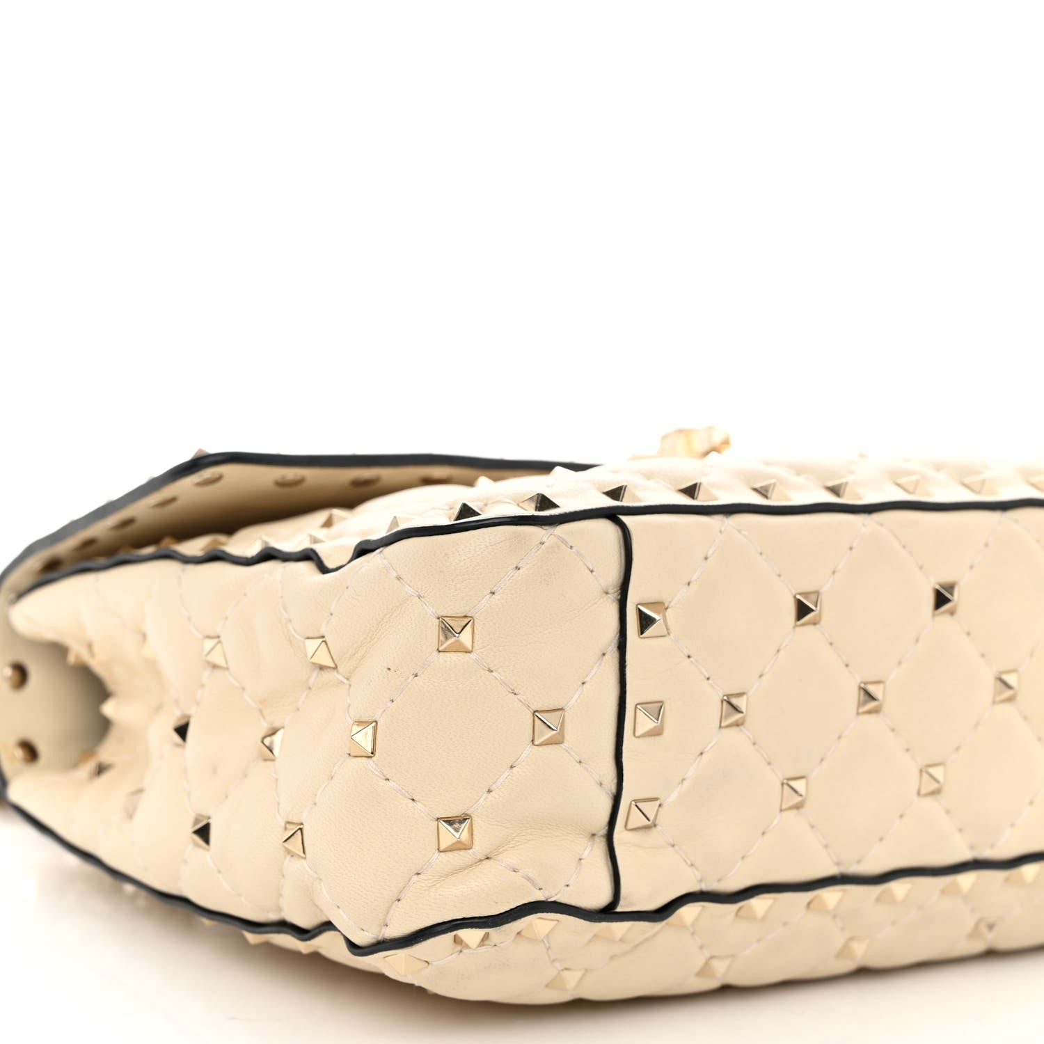 Valentino Garavani Nappa Medium Rockstud Spike Shoulder Bag Light Ivory 8 of 11