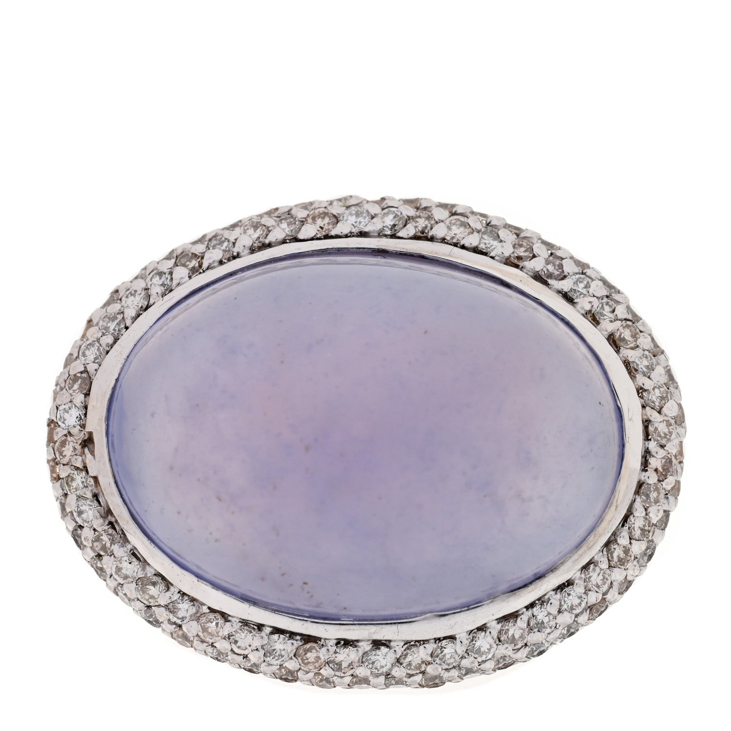 David Yurman Sterling Silver Diamond Chalcedony Signature Oval Ring 52 6 1 of 5