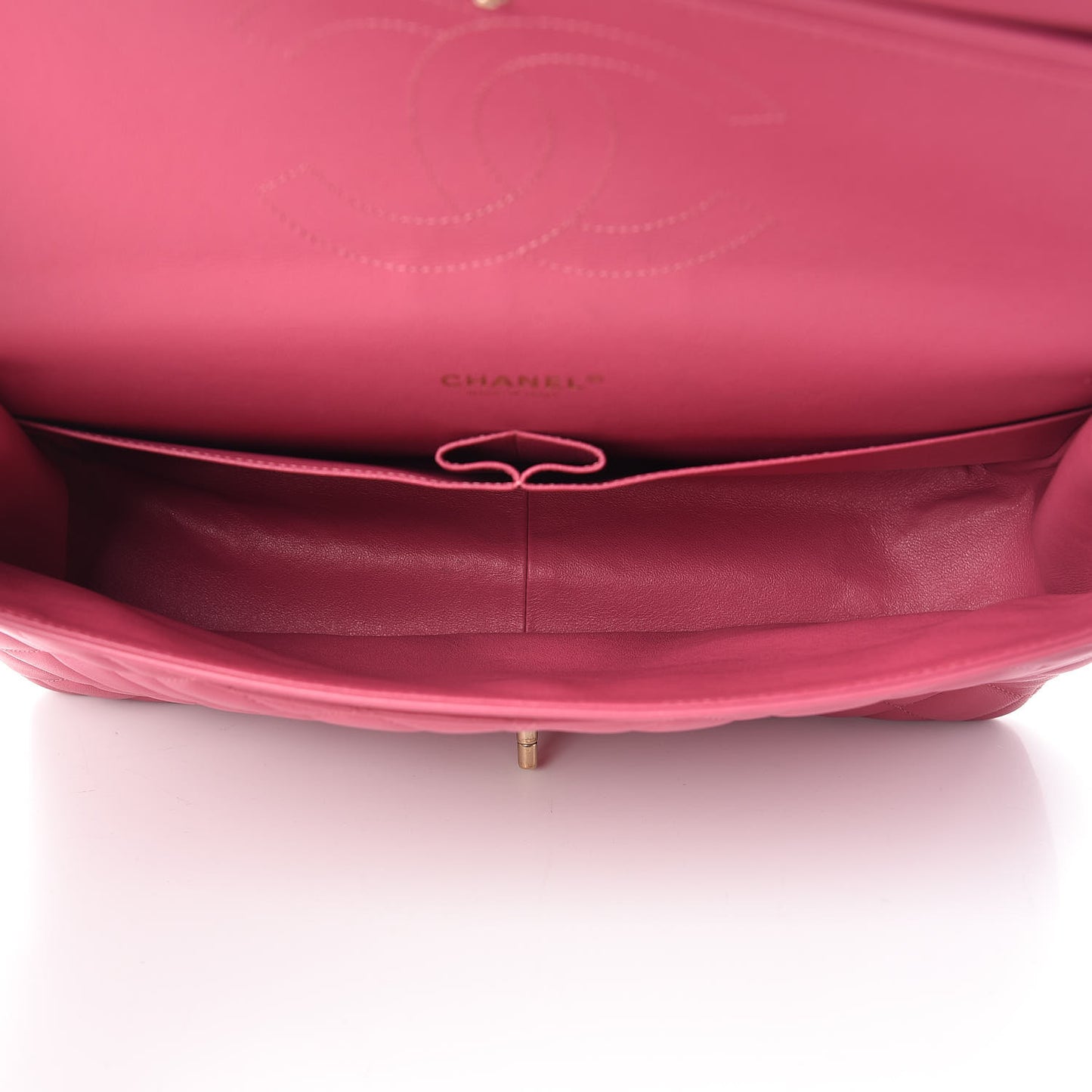 Lambskin Quilted Maxi Double Flap Dark Pink