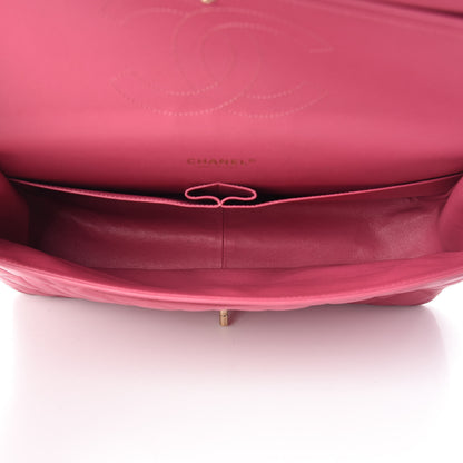 Chanel Lambskin Quilted Maxi Double Flap Dark Pink 5 of 19