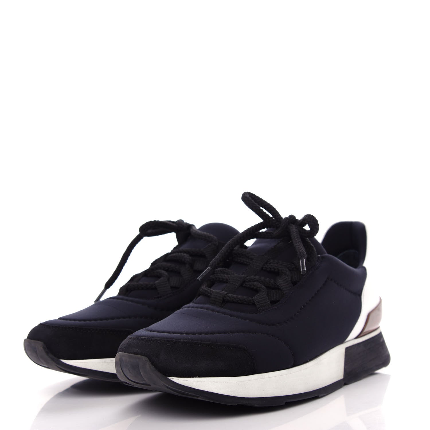 Hermes Technical Canvas Womens Miles Sneakers 36 Marine White 3 of 12