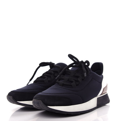 Hermes Technical Canvas Womens Miles Sneakers 36 Marine White 3 of 12