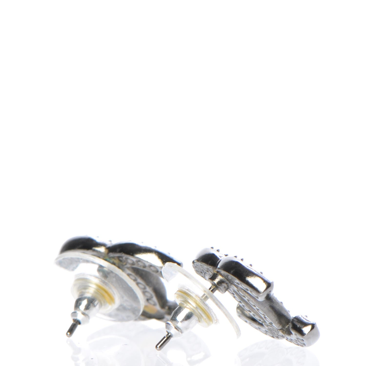 Chanel Ruthenium Crystal CC Earrings 3 of 7