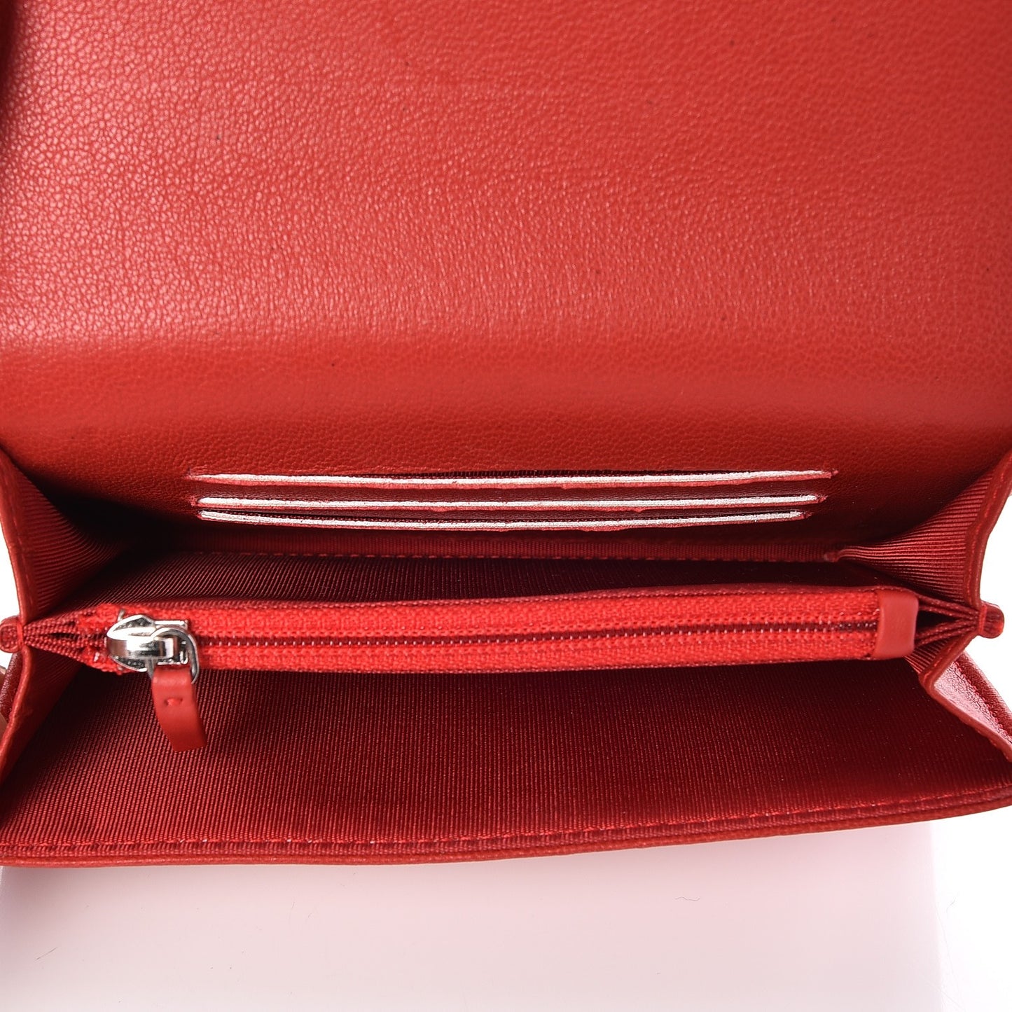Lambskin Studded Timeless CC Small Flap Wallet Red