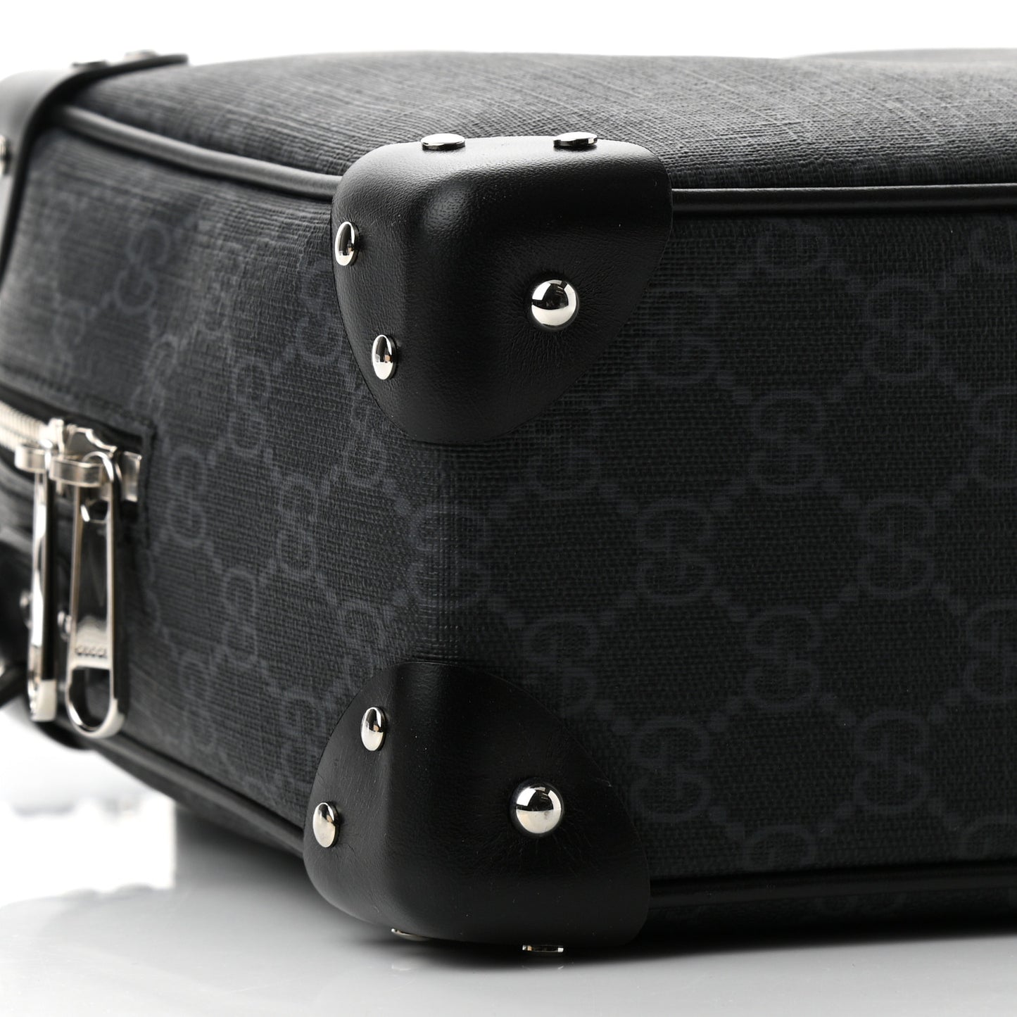 GG Supreme Monogram Selleria Calfskin Square Messenger Bag Black