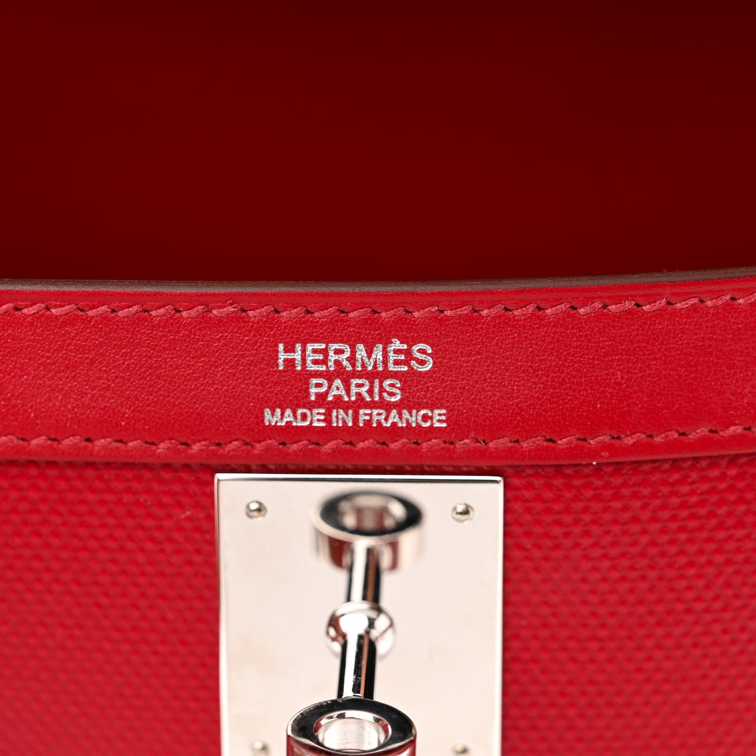 Hermes Berline Toile Swift Kelly Sellier 32 Rouge Piment Ecru Rouge Piment Ecru 6 of 10