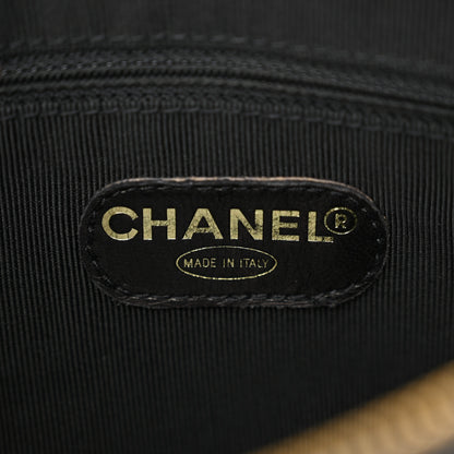 Chanel Caviar Embroidered Logo Shoulder Bag Black 7 of 12