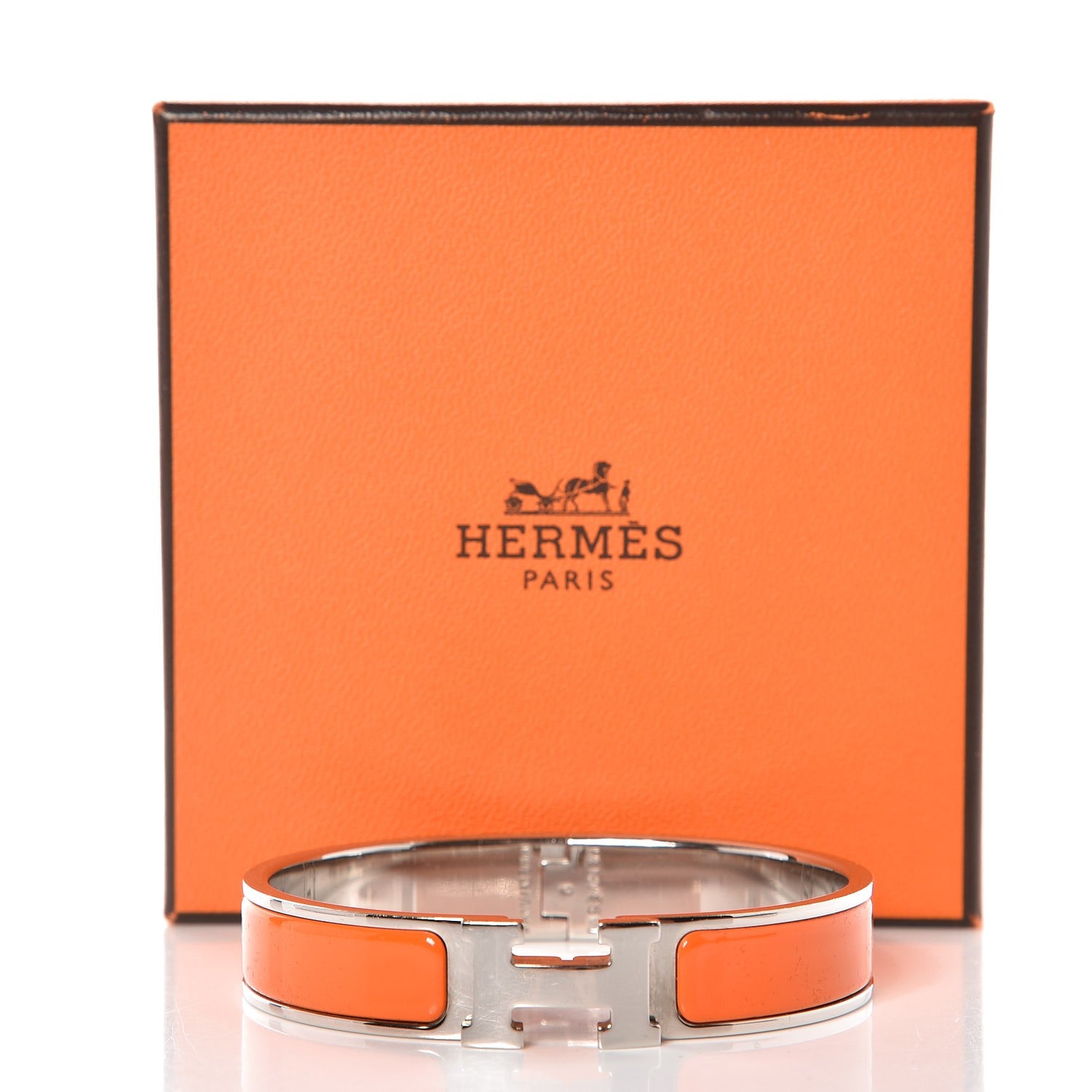 Hermes Enamel Narrow Clic Clac H Bracelet PM Orange 7 of 7