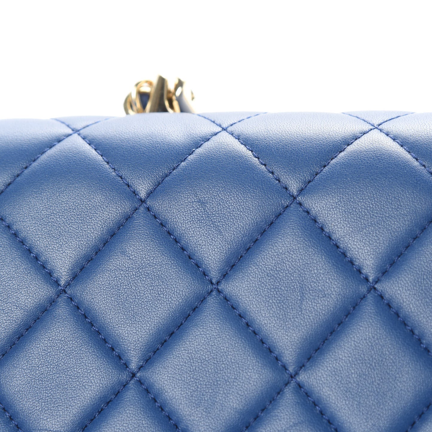 Lambskin Small Carry Chic Flap Blue