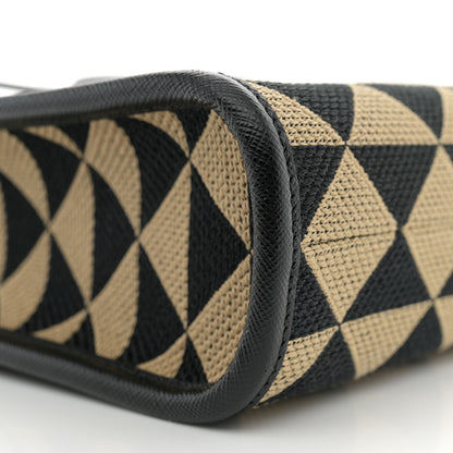 Prada Jacquard Saffiano Triangolo Symbole Embroidered Micro Tote Black Corda 9 of 10