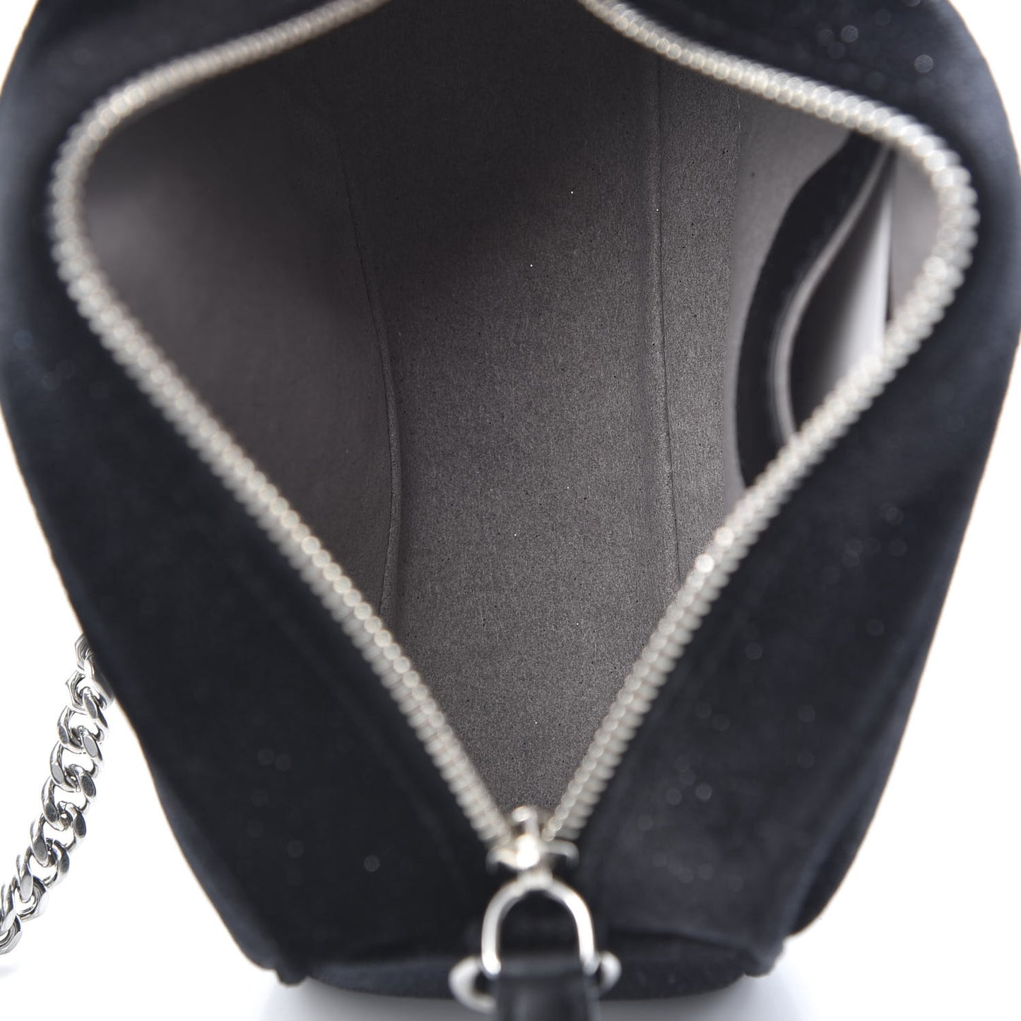 Glitter Velvet Star Patch Shoulder Bag Black