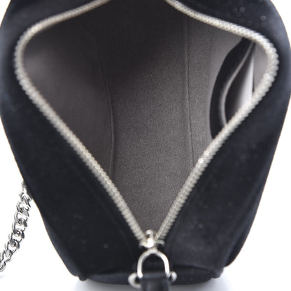 Stella McCartney Glitter Velvet Star Patch Shoulder Bag Black 5 of 9