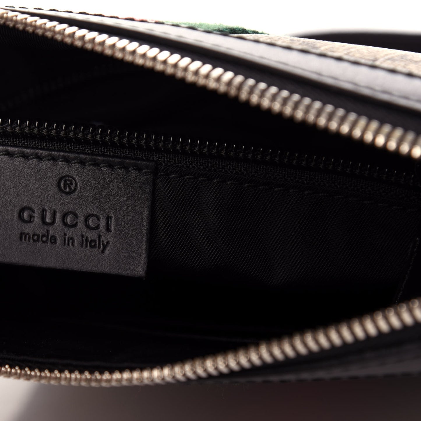 GG Supreme Monogram Web Messenger Bag Black