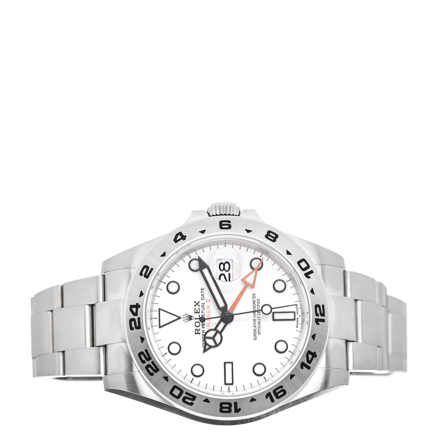 Stainless Steel 42mm Oyster Perpetual Date Explorer II Watch White 216570